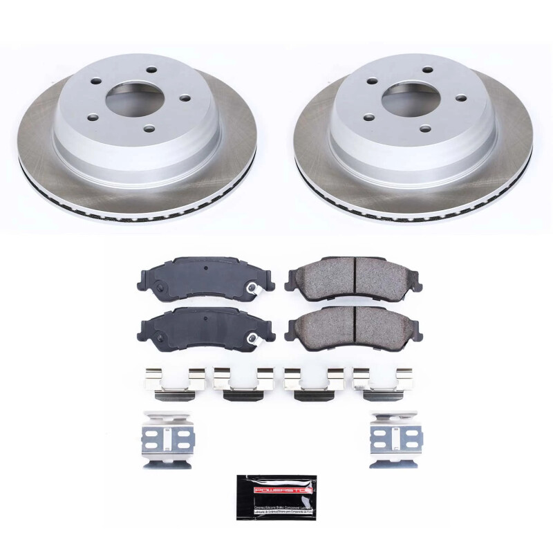 BMW 525i Brake Kit - Front + Rear - PowerStop - Geomet High-Carbon Coated Rotors + Carbon-Fiber Ceramic Pads - `04-`05