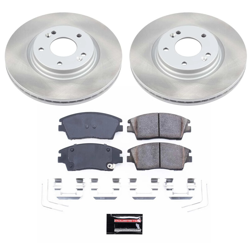 Honda Crosstour Brake Kit - Front + Rear - PowerStop - Evolution Geomet Coated Rotors + Low-Dust Ceramic Pads - `12-`15