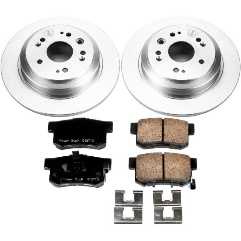 Honda Accord Crosstour Brake Kit - Rear - PowerStop - Geomet Coated Rotors + Z17 Low-Dust Ceramic Pads - `10-`11