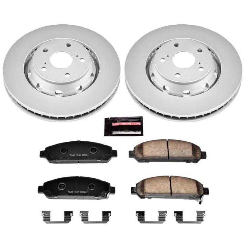 Toyota Venza Brake Kit - Front - PowerStop - Genuine Geomet Coated Rotors + Z17 Low-Dust Ceramic Pads - `09-`16 Toyota Venza Brake Kit - Front - PowerStop - Genuine Geomet Coated Rotors + Z17 Low-Dust Ceramic Pads - `09-`16