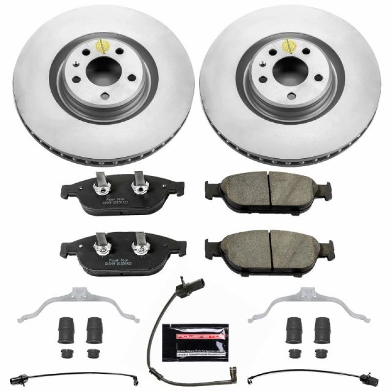 Audi A6 Quattro Brake Kit - Front - PowerStop - Geomet Coated Rotors + Z23 Carbon-Fiber Ceramic Pads - `12-`16