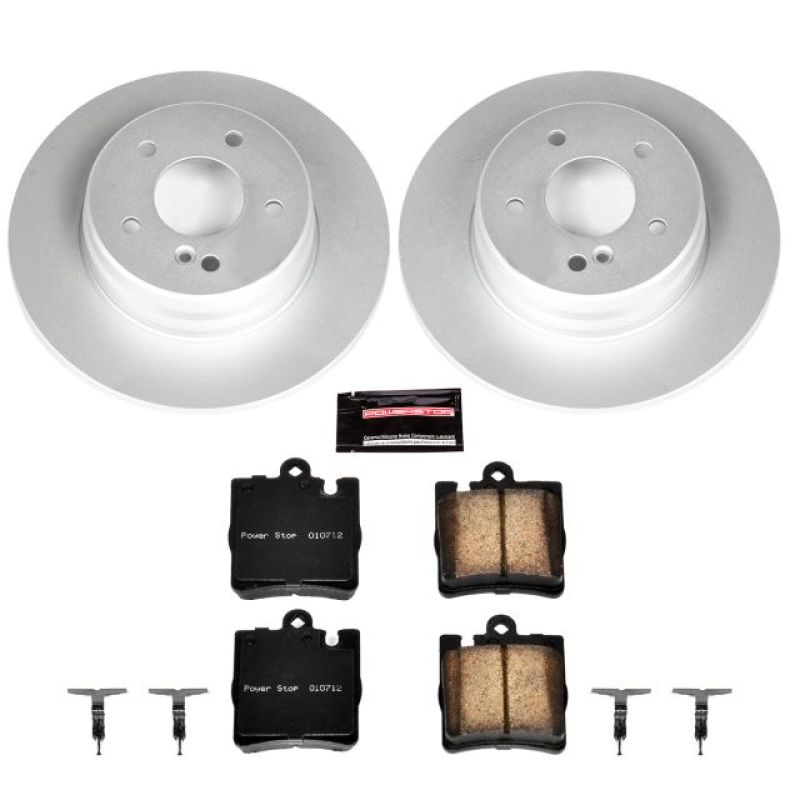 Mercedes-Benz C240 Brake Kit - Rear - PowerStop - Geomet Coated Rotors + Z23 Carbon-Fiber Ceramic Pads - `03-`05