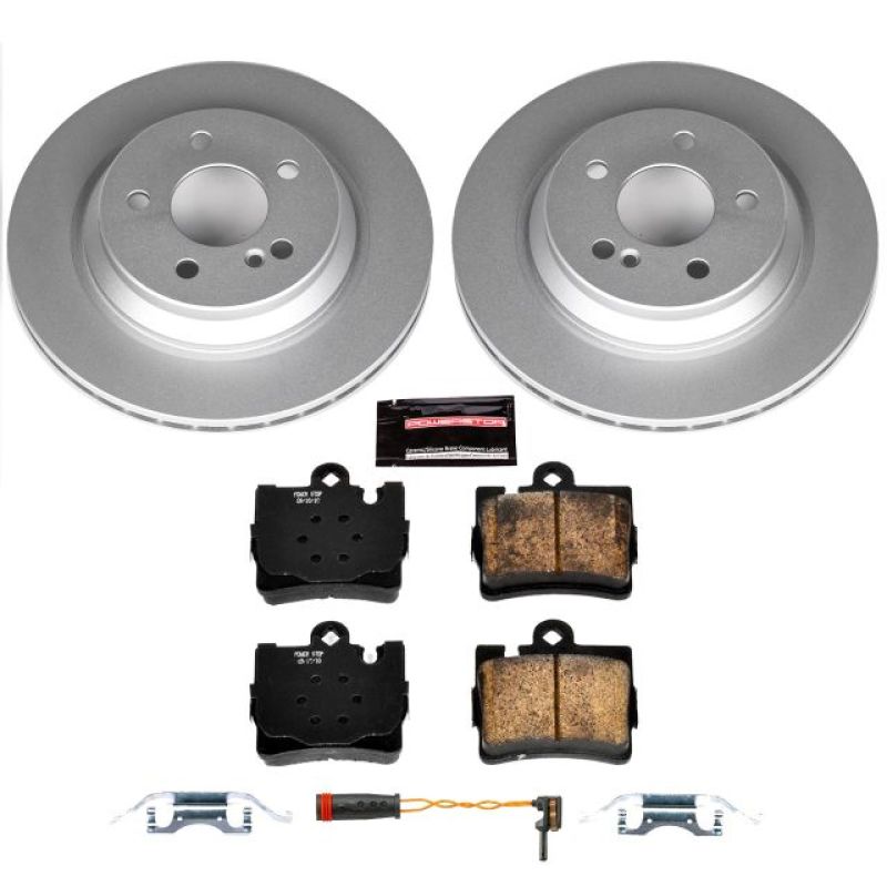 Mercedes-Benz CL500 Brake Kit - Rear - PowerStop - Genuine Geomet Coated Rotors + Z23 Carbon-Fiber Ceramic Pads - `00-`03