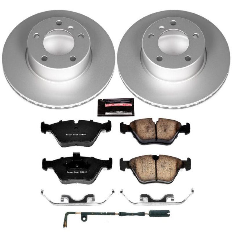 BMW 525i Brake Kit - Front - PowerStop - Geomet Coated Rotors + Carbon-Fiber Ceramic Pads - `01-`03