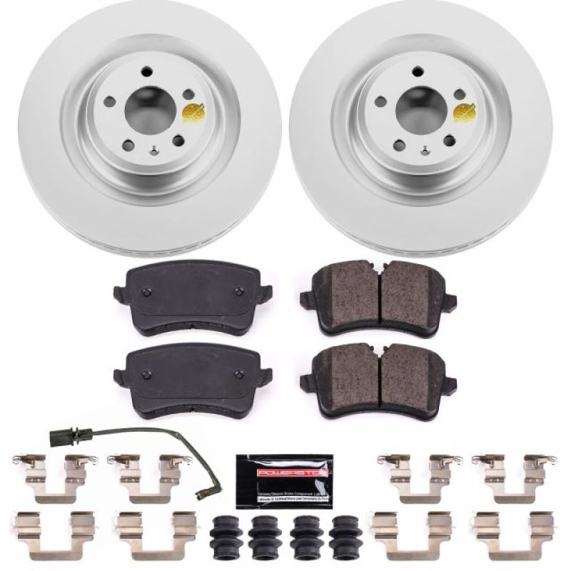 Audi A7 Quattro Brake Kit - Rear - PowerStop - Geomet Coated Rotors + Carbon-Fiber Ceramic Pads - `16-`18