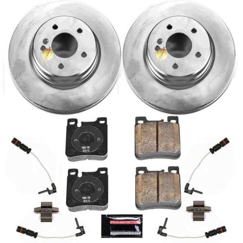 Mercedes-Benz C43 AMG Brake Kit - Rear - PowerStop - Genuine Geomet Coated Rotors + Z23 Evolution Carbon-Fiber Ceramic Pads - `98-`00