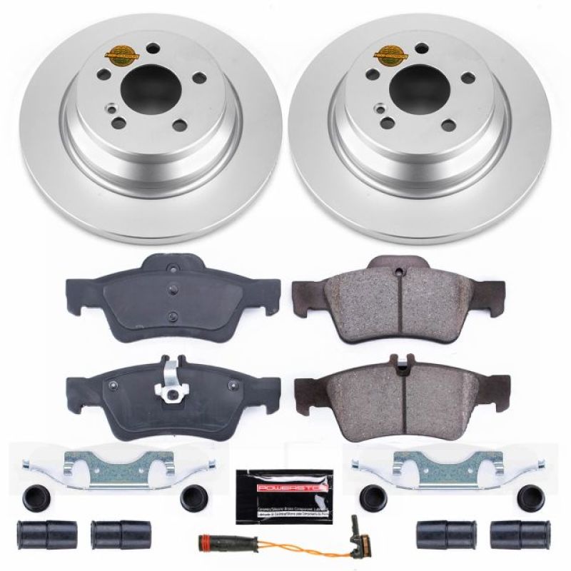 Mercedes-Benz S400 Brake Kit - Rear - PowerStop - Z23 Evolution Sport Coated Rotors + Carbon-Fiber Ceramic Pads - `10-`13