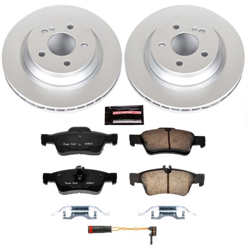 Mercedes-Benz S350 Brake Kit - Rear - PowerStop - Geomet Coated Rotors + Z23 Carbon-Fiber Ceramic Pads - `12-`13