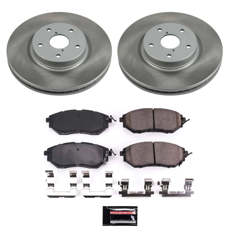 Mercedes-Benz CLK55 AMG Brake Kit - Front + Rear - PowerStop - Genuine Geomet High-Carbon Coated Rotors + Carbon-Fiber Ceramic Pads - `03-`04