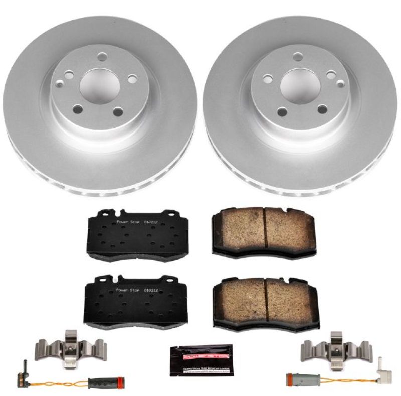 Mercedes-Benz CLS500 Brake Kit - Front - PowerStop - Genuine Geomet Coated Rotors + Z23 Carbon-Fiber Ceramic Pads - 2006