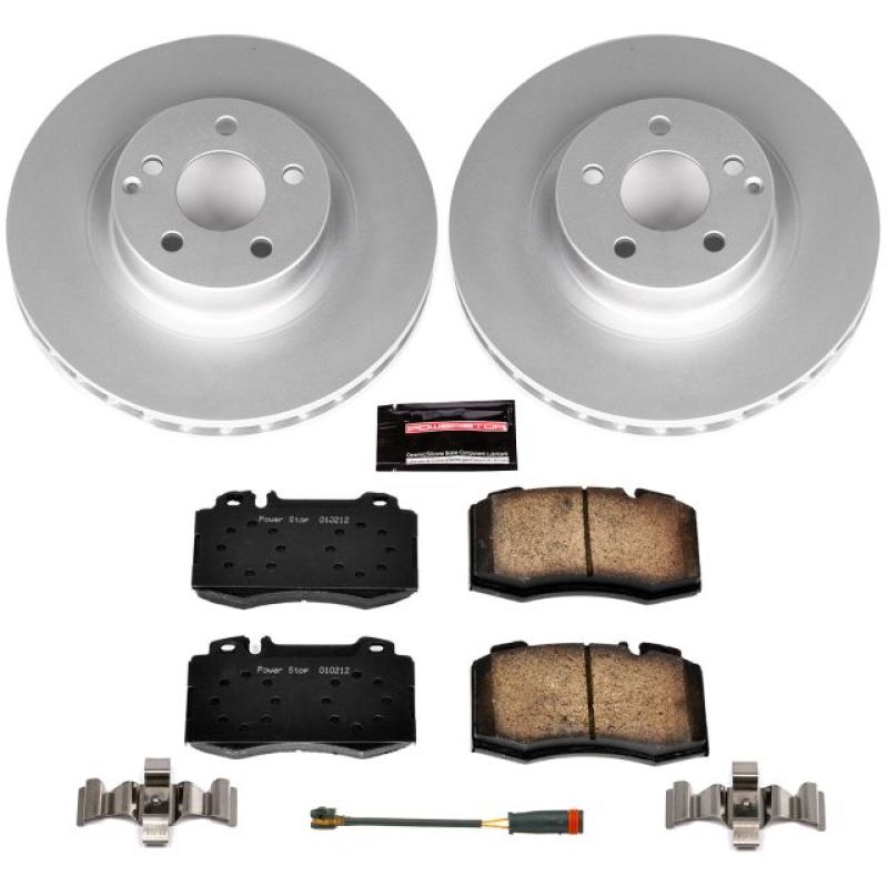 Mercedes-Benz CLS550 Brake Kit - Front - PowerStop - Genuine Geomet Coated Rotors + Z23 Carbon-Fiber Ceramic Pads - `08-`11