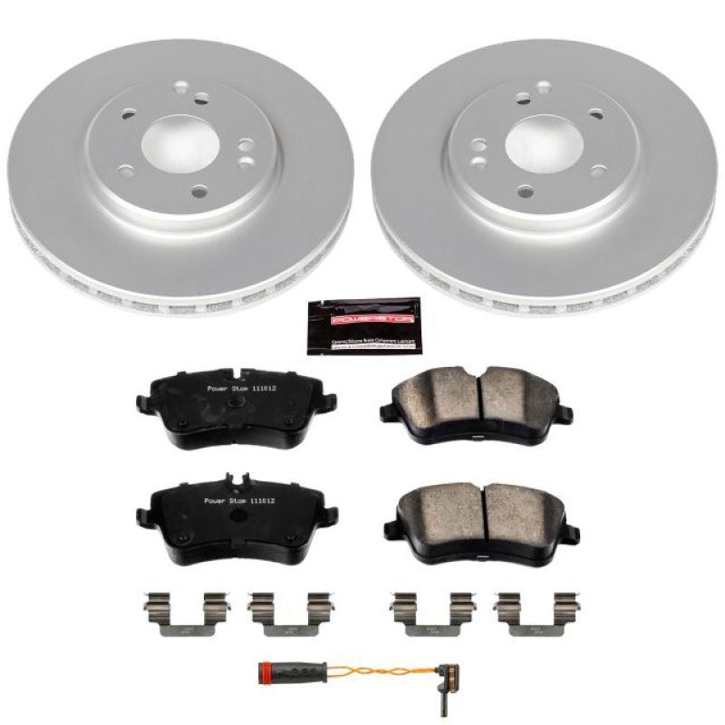 Mercedes-Benz SLK280 Brake Kit - Front - PowerStop - Geomet Coated Rotors + Carbon-Fiber Ceramic Pads - `06-`08