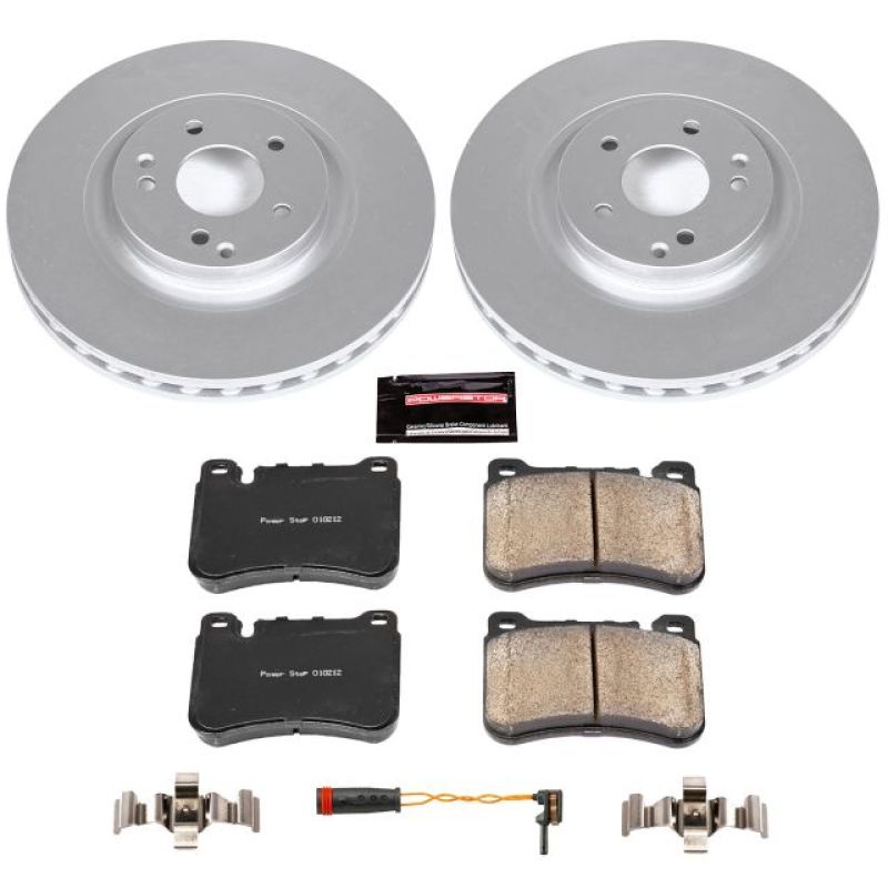 Mercedes-Benz SLK280 Brake Kit - Front - PowerStop - Genuine Geomet Coated Rotors + Z23 Carbon-Fiber Ceramic Pads - `06-`08