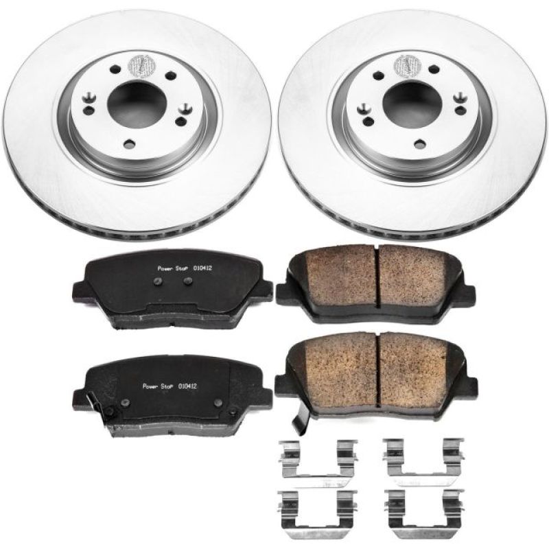 Hyundai Azera Brake Kit - Front - PowerStop - Geomet Coated Rotors + Z17 Low-Dust Ceramic Pads - `12-`17