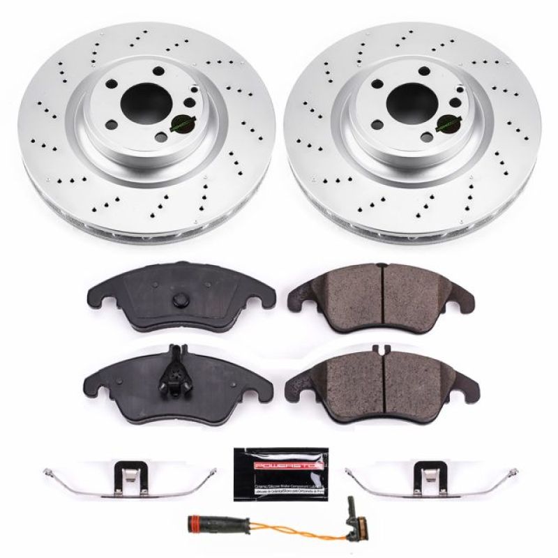 Mercedes-Benz SLC300 Brake Kit - Front - PowerStop - Z23 Evolution Sport Coated Rotors + Carbon-Fiber Ceramic Pads - `17-`18