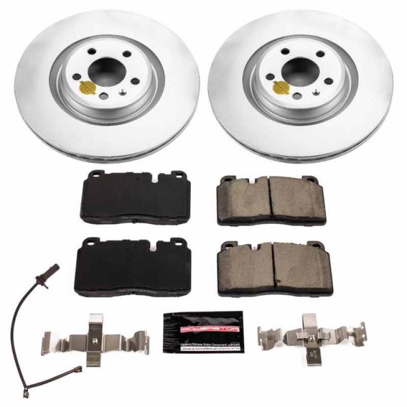 Audi A6 Brake Kit - Front - PowerStop - Geomet Coated Rotors + Z23 Carbon-Fiber Ceramic Pads - `17-`18