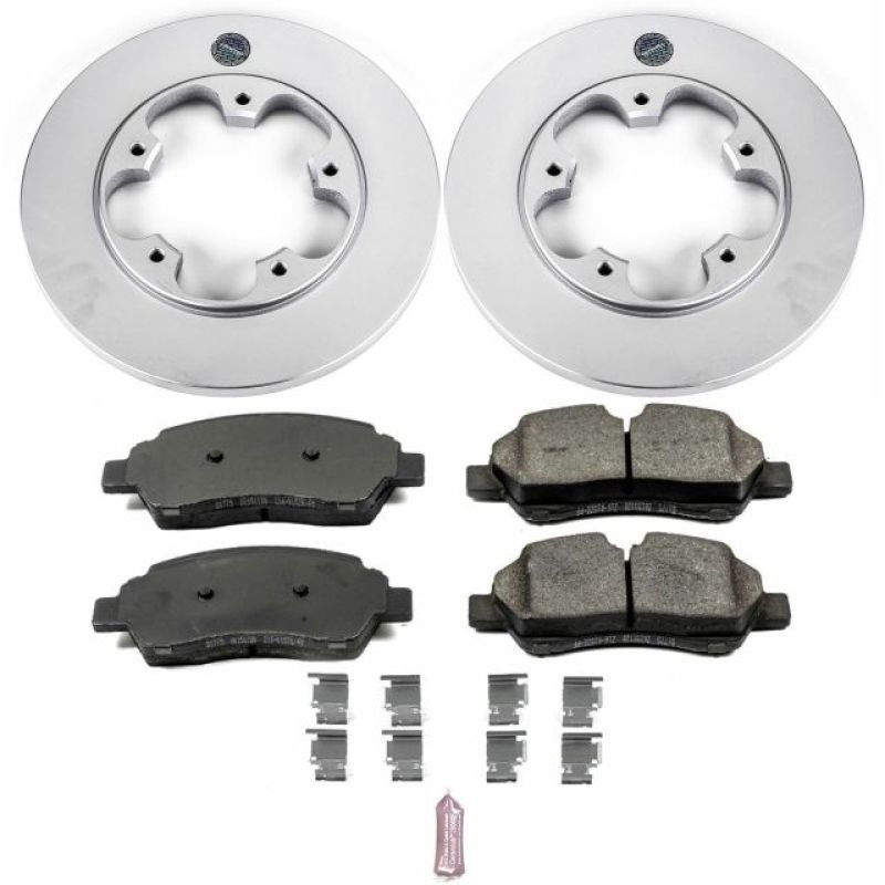 Ford Transit-150 Brake Kit - Rear - PowerStop - Genuine Geomet Coated Rotors + Z17 Low-Dust Ceramic Pads - `15-`19