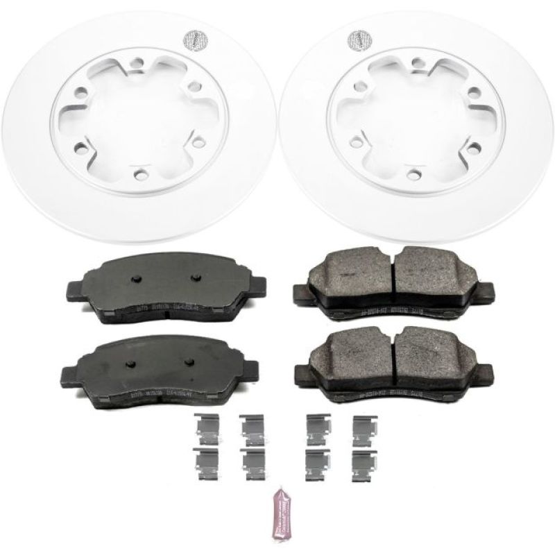 Ford Transit-350 HD Brake Kit - Rear - PowerStop - Geomet Coated Rotors + Z17 Low-Dust Ceramic Pads - `15-`18