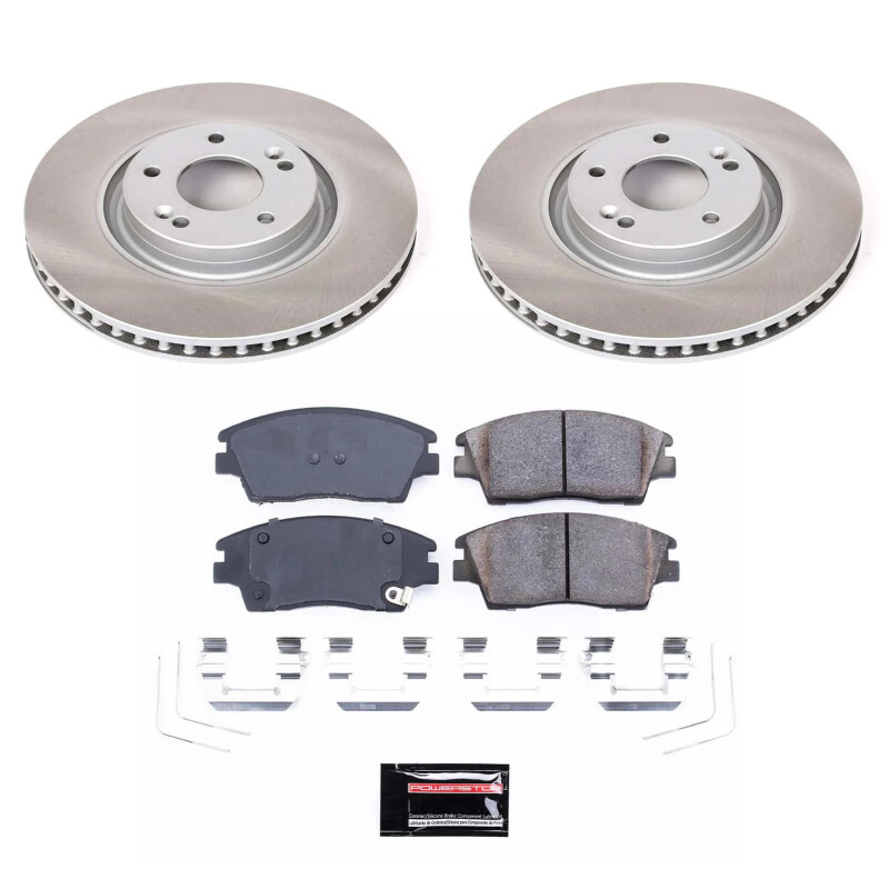 Ford Transit-350 HD Brake Kit - Front + Rear - PowerStop - Geomet Coated Rotors + Low-Dust Ceramic Pads - `15-`19