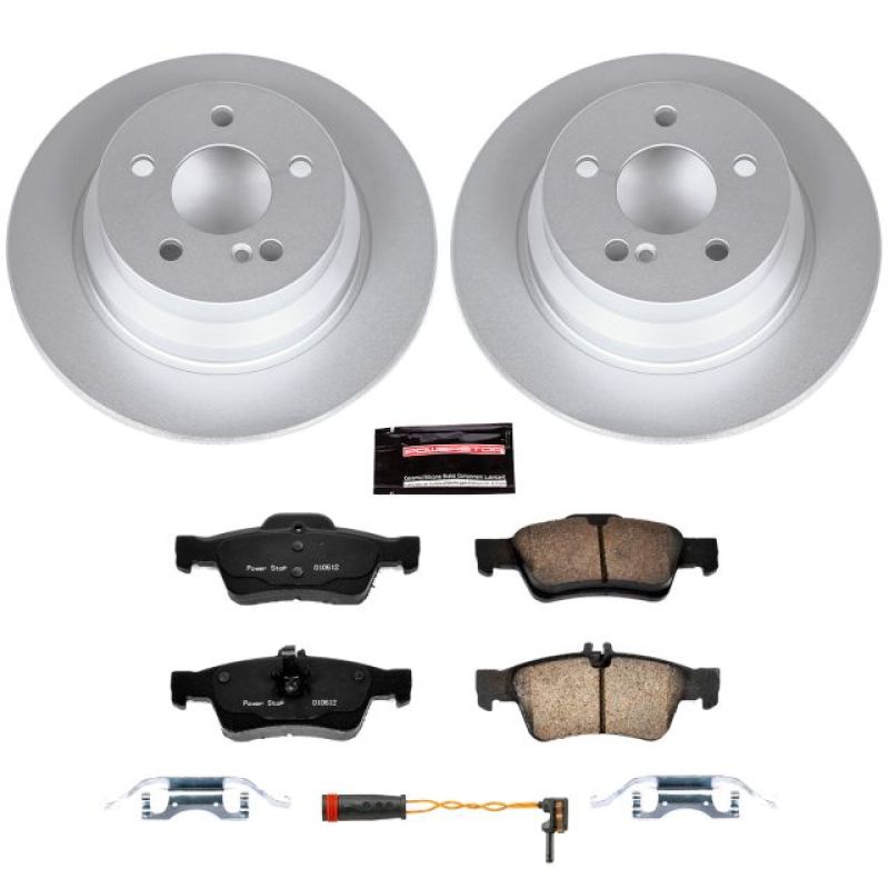 Mercedes-Benz E250 Brake Kit - Rear - PowerStop - Geomet Coated Rotors + Z23 Carbon-Fiber Ceramic Pads - `14-`16