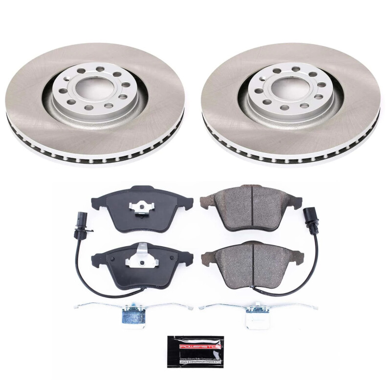 Mercedes-Benz CLK500 Brake Kit - Front + Rear - PowerStop - Genuine Geomet High-Carbon Coated Rotor + Carbon-Fiber Ceramic Pads - `03-`06