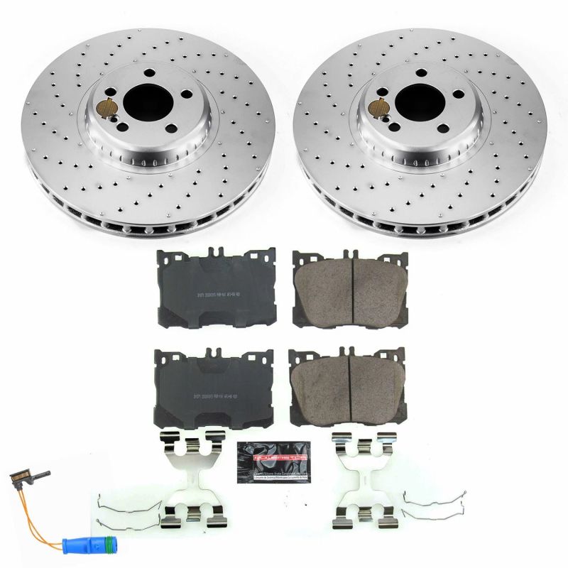 Mercedes-Benz C43 AMG Brake Kit - Front - PowerStop - Z23 Evolution Sport + Carbon-Fiber Ceramic Pads - 2018