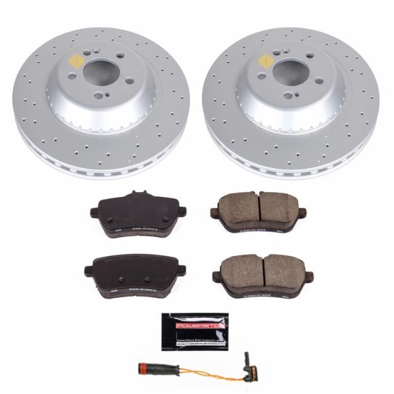 Mercedes-Benz S450 Brake Kit - Rear - PowerStop - Genuine Geomet Coated Rotors + Z23 Carbon-Fiber Ceramic Pads - 2018