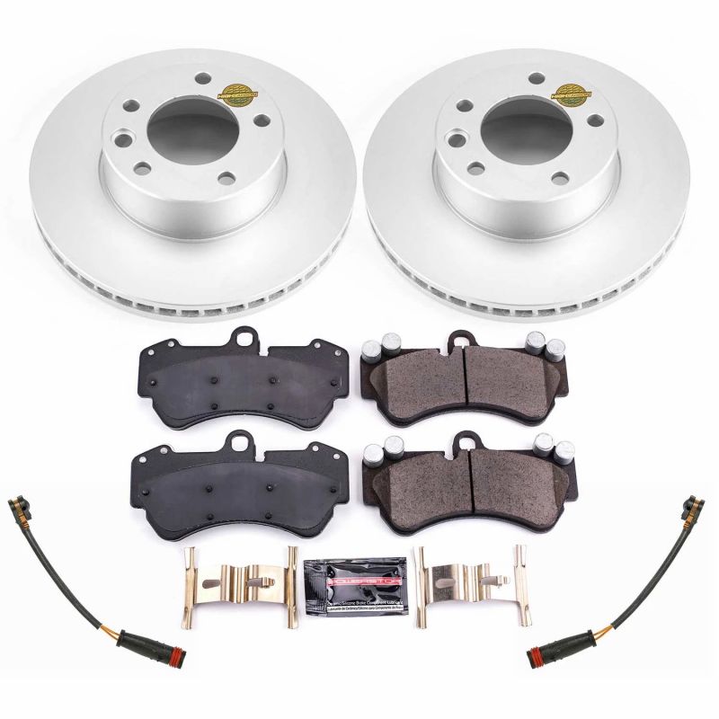 Mercedes-Benz G550 4x4 Brake Kit - Front - PowerStop - Evolution Geomet Coated Rotors + Z23 Carbon-Fiber Ceramic Pads - `17-`18