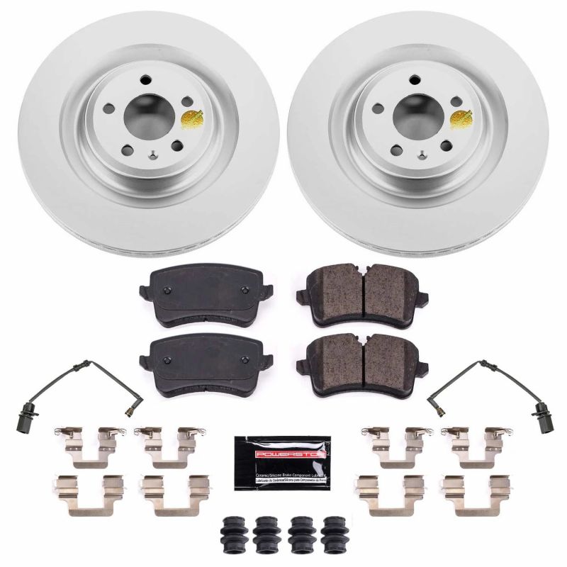 Audi S8 Brake Kit - Rear - PowerStop - Geomet Coated Rotors + Z23 Carbon-Fiber Ceramic Pads - 2018