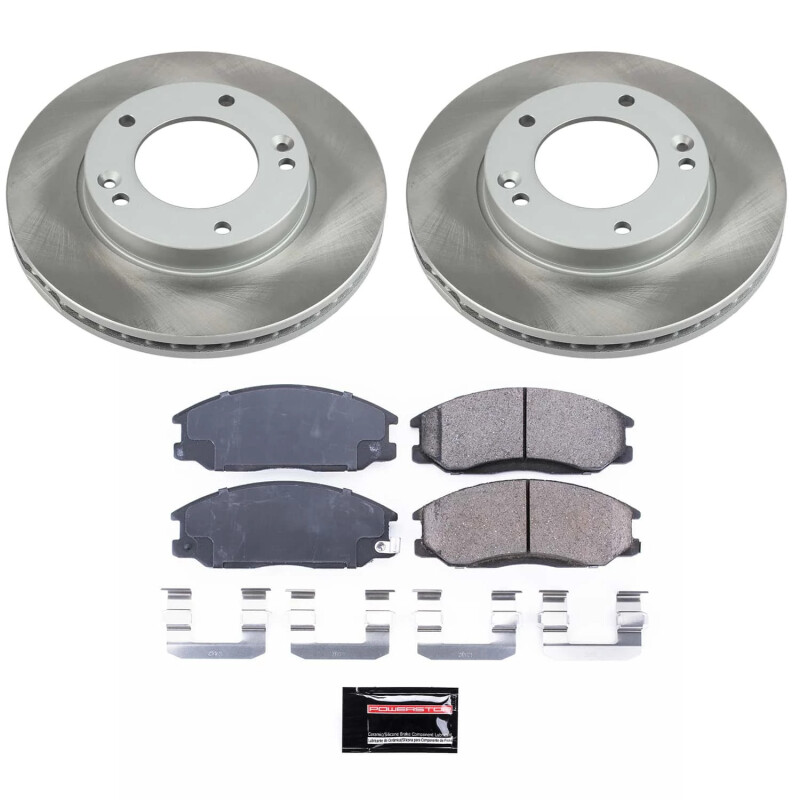 Audi Allroad Quattro Brake Kit - Front + Rear - PowerStop - Geomet High-Carbon Coated Rotors + Carbon-Fiber Ceramic Pads - `01-`05