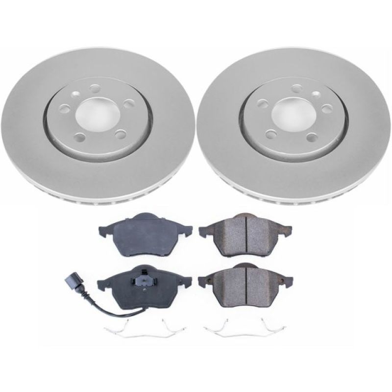 Volkswagen Beetle Brake Kit - Front - PowerStop - Geomet Coated Rotors + Z23 Carbon-Fiber Ceramic Pads - `99-`10