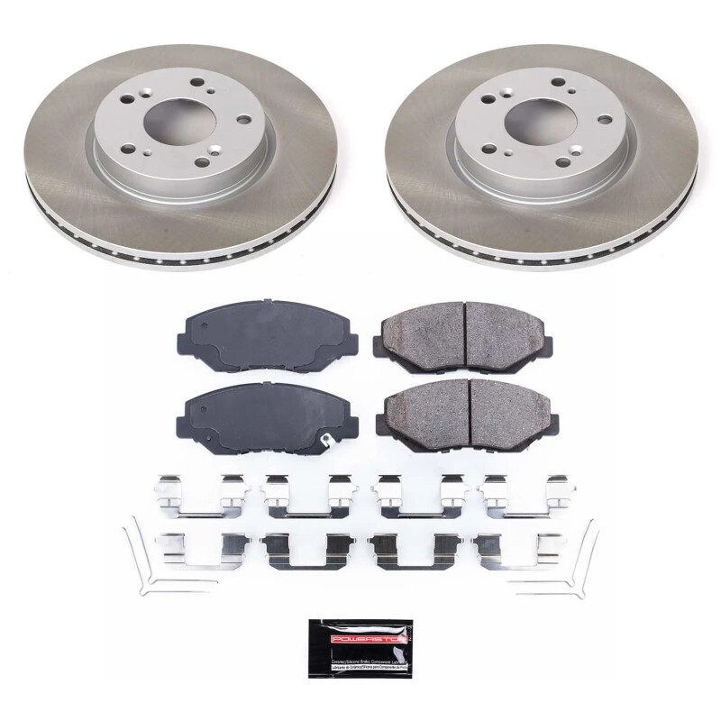 Volkswagen Golf Brake Kit - Front + Rear - PowerStop - High-Carbon Coated Rotors + Carbon-Fiber Ceramic Pads - `02-`04