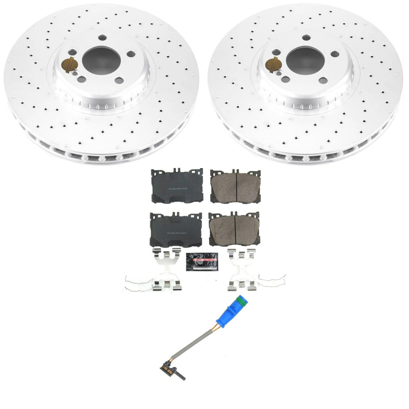 Mercedes-Benz E53 AMG Brake Kit - Front - PowerStop - Geomet Coated Rotors + Z23 Carbon-Fiber Ceramic Pads - `22-`23