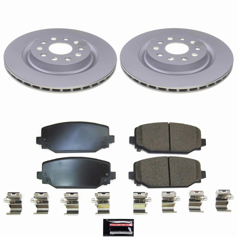 Jeep Grand Cherokee Brake Kit - Rear - PowerStop - Z17 Evolution Geomet Coated Rotors + Low-Dust Ceramic Pads - `22-`24