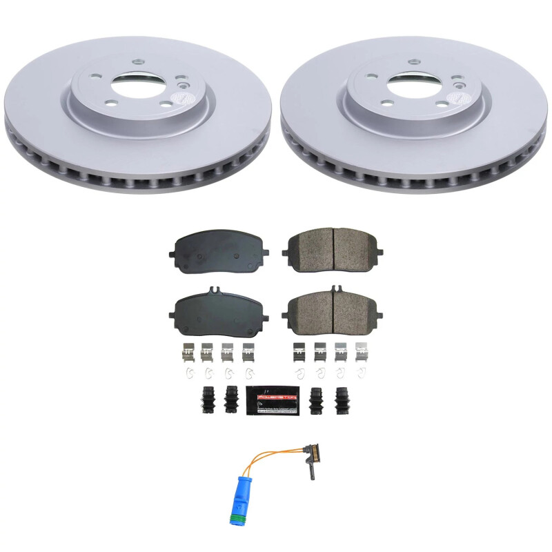 Mercedes-Benz EQB 250 Brake Kit - Front - PowerStop - Geomet Coated Rotors + Z23 Carbon-Fiber Ceramic Pads - `23-`24