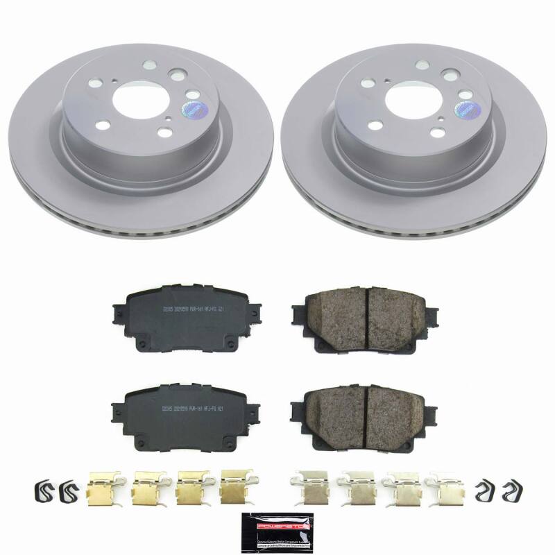 Lexus IS300 Brake Kit - Rear - PowerStop - Geomet Coated Rotors + Z17 Low-Dust Ceramic Pads - `21-`25
