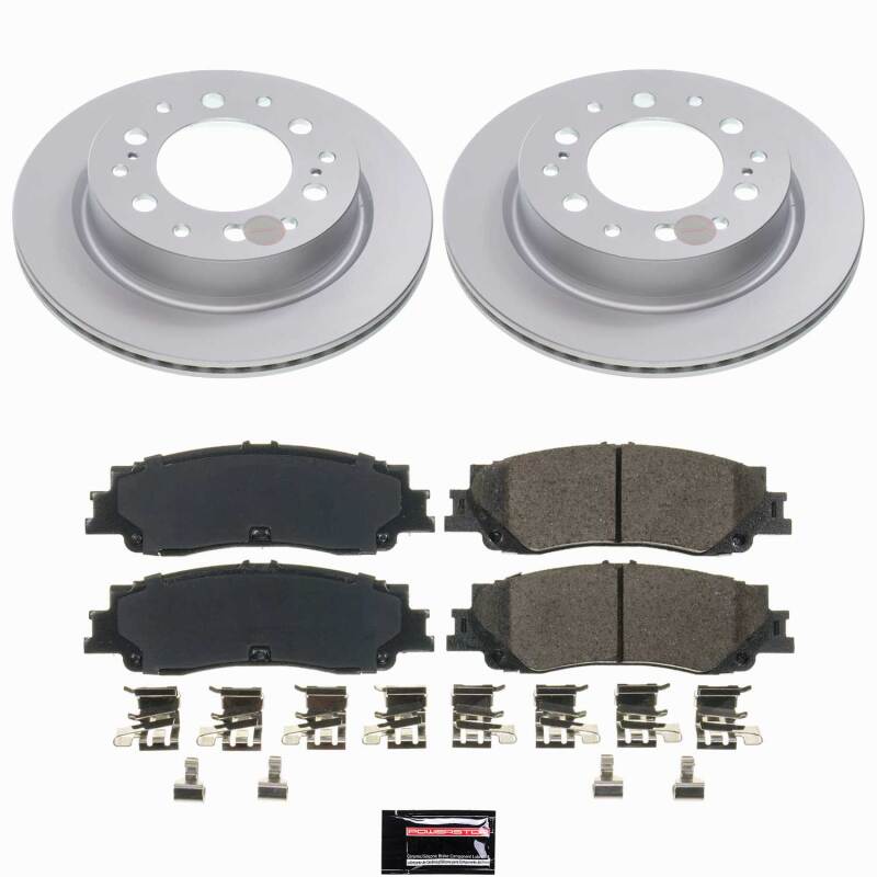 Toyota Tacoma Brake Kit - Rear - PowerStop - Geomet Coated Rotors + Low-Dust Ceramic Pads - `24-`25