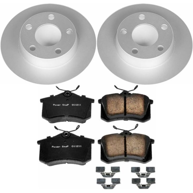 Audi A6 Quattro Brake Kit - Rear - PowerStop - Geomet Coated Rotors + Z23 Carbon-Fiber Ceramic Pads - `98-`04