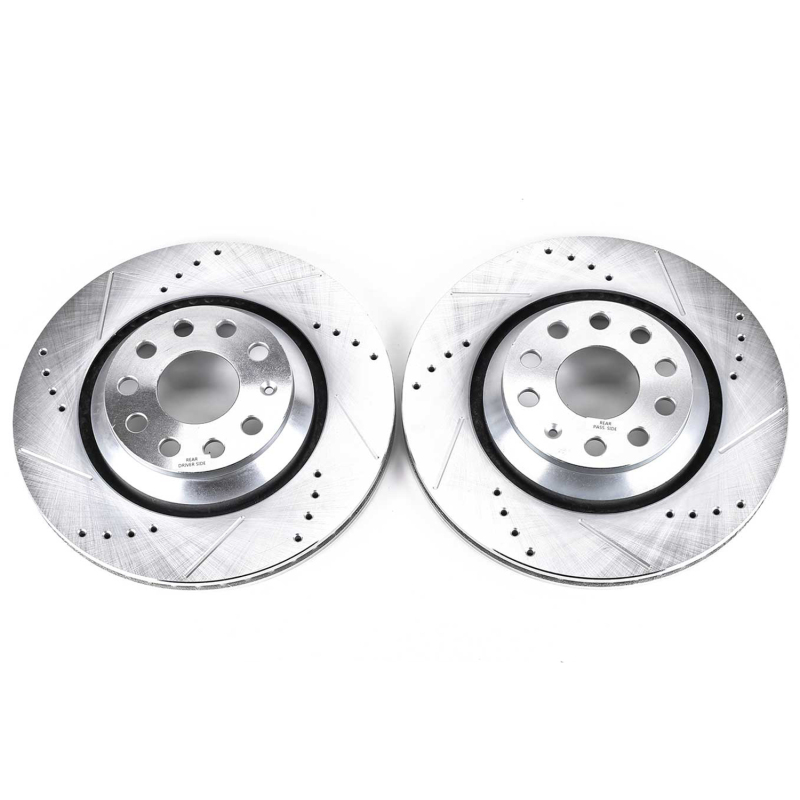 Audi RS3 Brake Rotors (2) - Rear - PowerStop - Evolution Drilled & Slotted - `17-`18