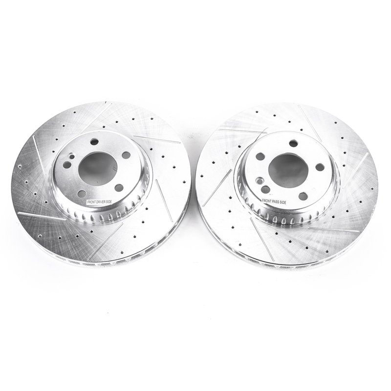Mercedes-Benz C300 Brake Rotors (2) - Front - PowerStop - Evolution Drilled & Slotted - `15-`18