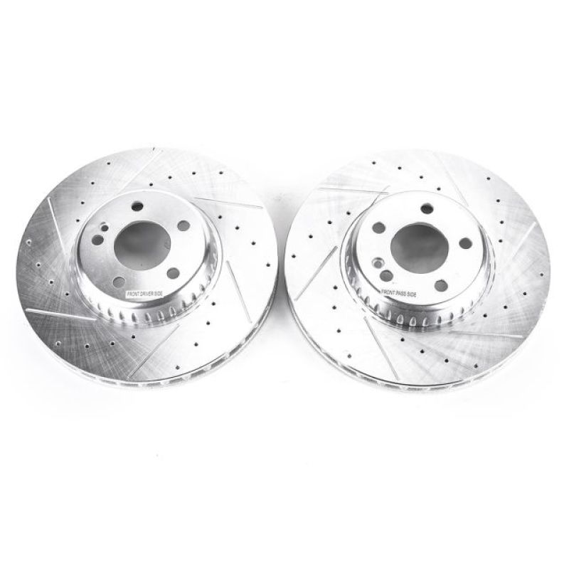 Mercedes-Benz C300 Brake Rotors (2) - Front - PowerStop - Evolution Drilled & Slotted - `15-`18