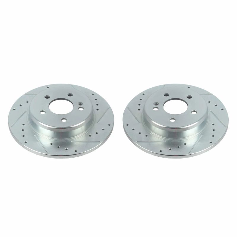 Mercedes-Benz C300 Brake Rotors (2) - Rear - PowerStop - Drilled & Slotted Evolution - `17-`18