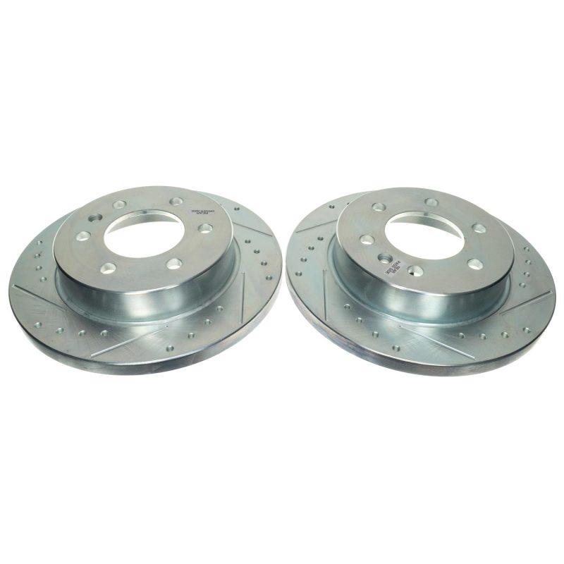 Mercedes-Benz Sprinter 2500 Brake Rotors (2) - Rear - PowerStop - Evolution Drilled & Slotted - Silver - `19-`21