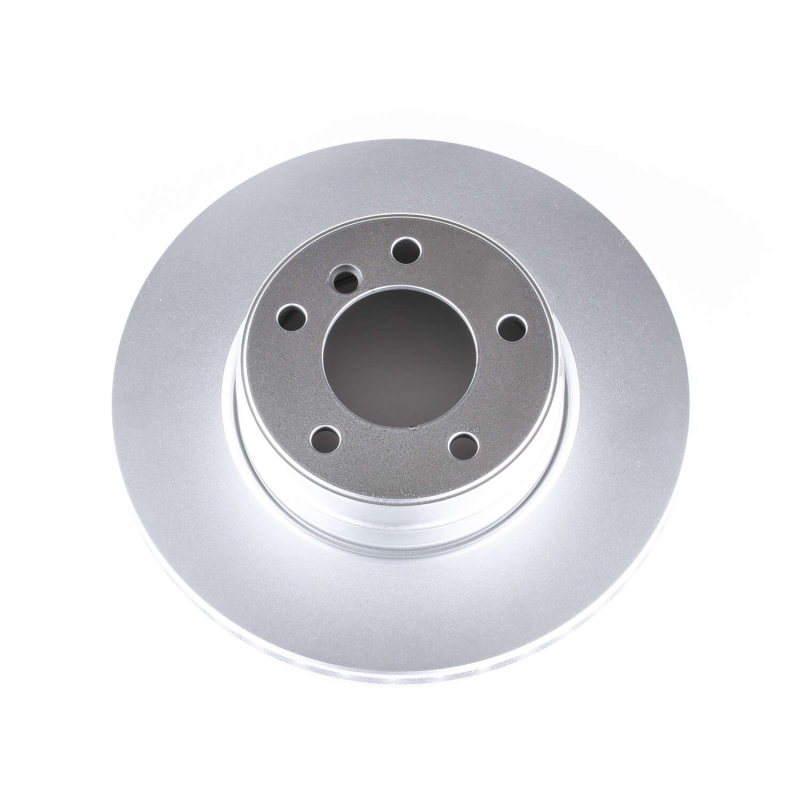 BMW 5 Series Brake Rotor (1) - Front - PowerStop - Evolution High Carbon Geomet Coated - Silver - `04-`07
