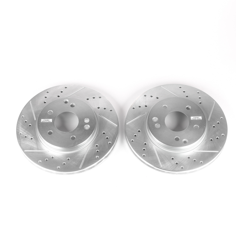 Mercedes-Benz C230 Brake Rotors (2) - Front - PowerStop - Evolution Drilled & Slotted - `99-`00