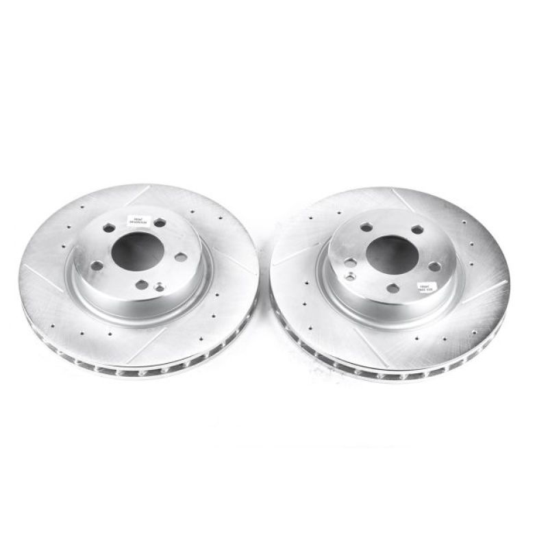 Mercedes-Benz E350 Brake Rotors (2) - Front - PowerStop - Evolution Drilled & Slotted - Silver - 2006