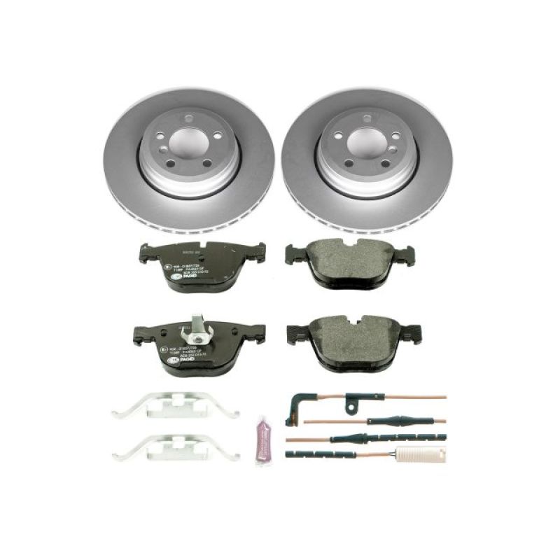 BMW 7 Series Brake Kit - Rear - PowerStop - Genuine Geomet Coated Rotors, ECE-R90 Brake Pads + Hardware Kit - `02-`05