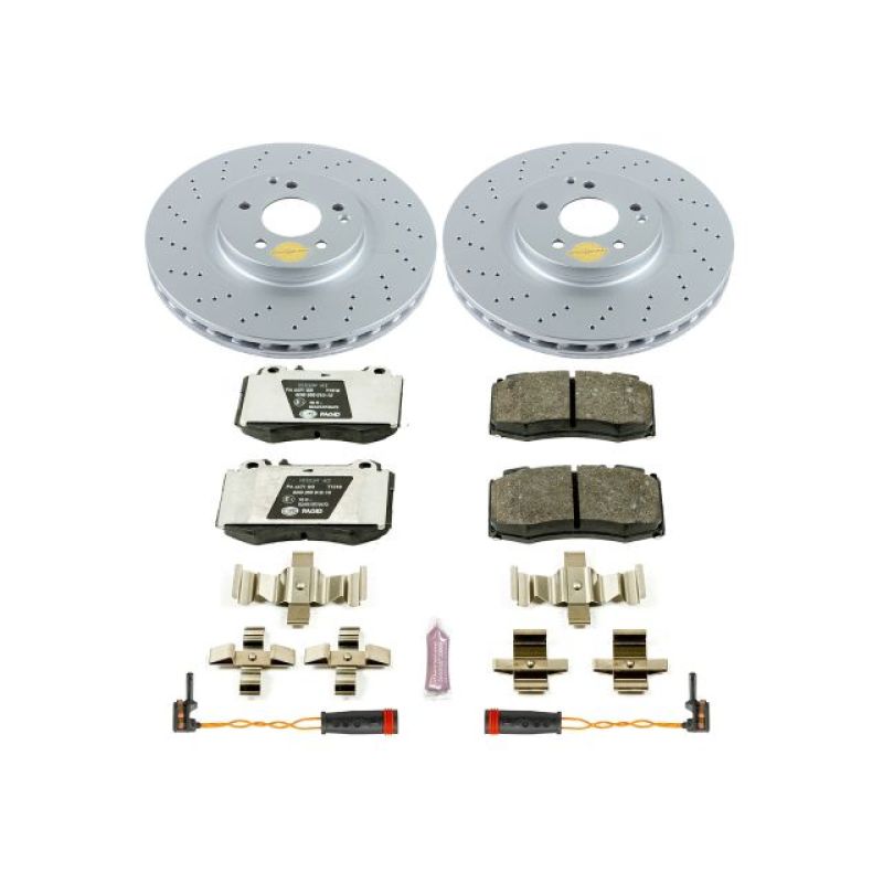 Mercedes-Benz C230 Brake Kit - Front - PowerStop - Genuine Geomet Coated Rotors + ECE-R90 Certified Pads - 2004