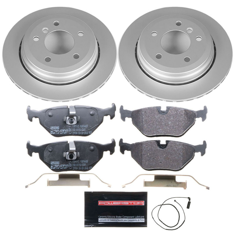 BMW 3 Series Brake Kit - Rear - PowerStop - Genuine GEOMET Coated Rotors + ECE-R90 Certified Pads + Hardware - `01-`05