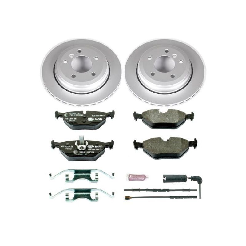 BMW 3 Series Brake Kit - Rear - PowerStop - Genuine GEOMET Coated Rotors + ECE-R90 Certified Pads + Hardware - `01-`05